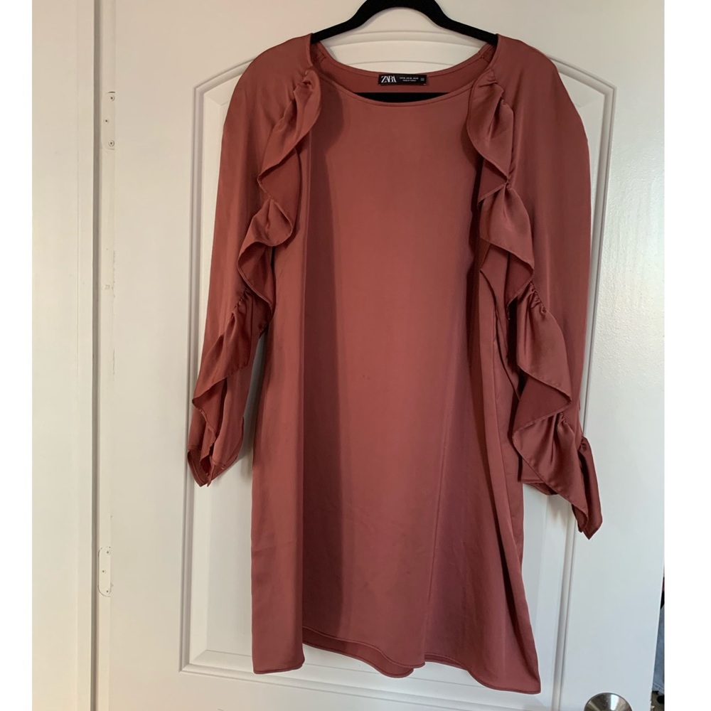 Zara ruffle sleeve dress, sz XL